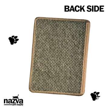 Cat Scratcher Sisal Mat - 16” x 12” (Pack of 2) - Natural Scratching Pad Velcro Furniture Carpets Sofas Couch Protector