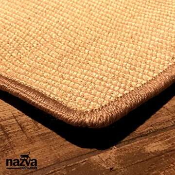 Cat Scratcher Sisal Mat - 16” x 12” (Pack of 2) - Natural Scratching Pad Velcro Furniture Carpets Sofas Couch Protector