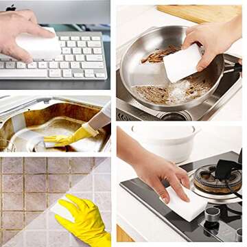 100 Pack Magic Sponges Eraser - Eco-friendly Premium Cleaning Pads