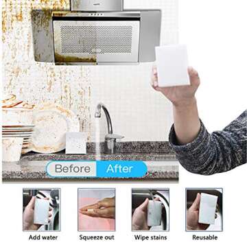 100 Pack Magic Sponges Eraser for Effective Cleaning