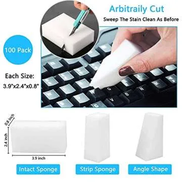 100 Pack Magic Sponges Eraser for Effective Cleaning