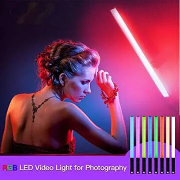 LUXCEO RGB LED Photography Lighting Portable Wand Handheld LED Video Light 1000 Lumens CRI 95+ USB R...