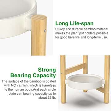 HoVoit Bamboo Plant Stands for Indoor Plants, Tall Plant Stands for Corner Plant Shelf Multiple Flow...