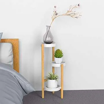 HoVoit Bamboo Plant Stand - Elegant 3-Tier Design