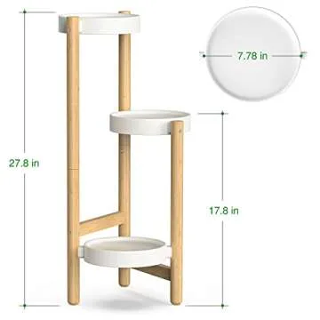HoVoit Bamboo Plant Stand - Elegant 3-Tier Design