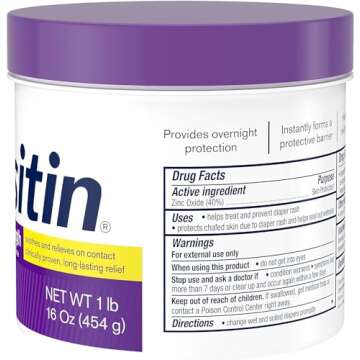 Desitin Maximum Strength Baby Diaper Rash Cream with 40% Zinc Oxide for diaper rash Relief & Prevention, 16 oz