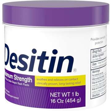 Desitin Maximum Strength Baby Diaper Rash Cream with 40% Zinc Oxide for diaper rash Relief & Prevention, 16 oz