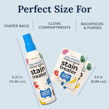 Miss Mouth's Messy Eater Stain Treater Spray - 4oz & 10 Wipes Stain Remover - Newborn & Baby Essentials - No Dry Cleaning Food, Grease, Coffee Off Laundry, Underwear, Fabric