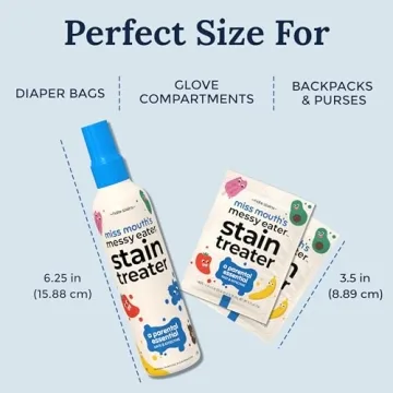 Miss Mouth's Messy Eater Stain Treater Spray - 4oz & 10 Wipes Stain Remover - Newborn & Baby Essentials - No Dry Cleaning Food, Grease, Coffee Off Laundry, Underwear, Fabric