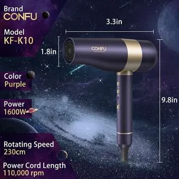 Ionic Hair Dryer with 110,000 RPM Motor & Auto-Cleaning