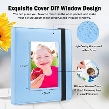 Elegant 4x6 Photo Album with Customizable Cover Window