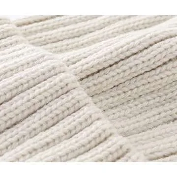 Connectyle Daily Ribbed Knit Winter Hat Slouch Fold Beanie for Women Stylish Plain Watch Cap Beige