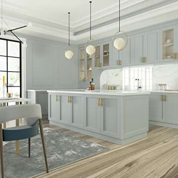 goldenwarm 10 Pack Brushed Brass Cabinet Pulls 3 inch Gold Dresser Drawer Handles - LS201GD76 Kitchen Cabinet Pull Handles Furniture Handles, 76mm Hole Centers