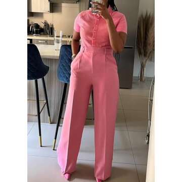 Lucuna Women's Wide Leg Dress Pants – Chic & Comfy Office Slacks