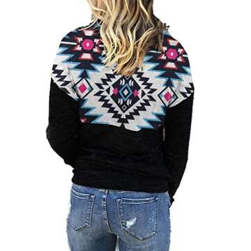 Voopptaw Women's Half Zip Sweatshirt - Cozy Aztec Pullover