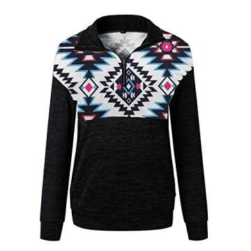 Voopptaw Women's Cozy Half Zip Sweatshirt for Casual Wear