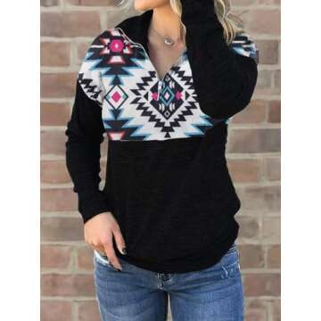 Voopptaw Women's Cozy Half Zip Sweatshirt for Casual Wear