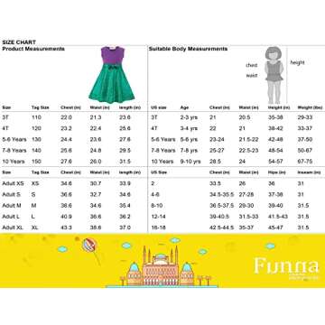 Funna Mermaid Costume for Girls Mommy and Me Princess Dress with Ears Headband, 4T Purple