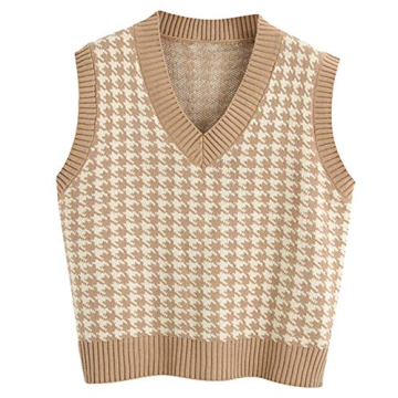SAFRISIOR Oversized Houndstooth Sweater Vest for All
