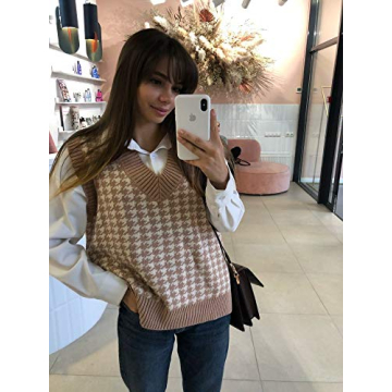 SAFRISIOR Oversized Houndstooth Sweater Vest for All