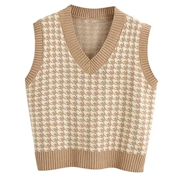 SAFRISIOR Oversized Houndstooth Sweater Vest for All