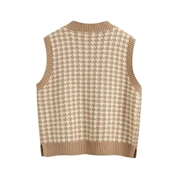 SAFRISIOR Oversized Houndstooth Sweater Vest for All