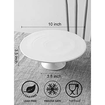 Stylish Ghaexui 10-Inch Porcelain Cake Stand for Events