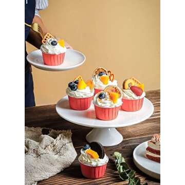 Stylish Ghaexui 10-Inch Porcelain Cake Stand for Events