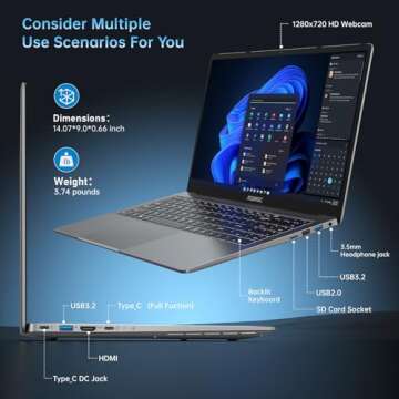 ACEMAGIC 2025 Laptop: Ryzen 7, 16GB RAM, 512GB SSD