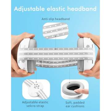 NECTAR BABY Baby Ear Protection, Noise Cancelling Headphones for Babies, Noise Reduction Ear Muffs for Infant and New Born Toddlers up to 36 Months, Bebe Airplane Travel Essential Sound Proof Ear Muff