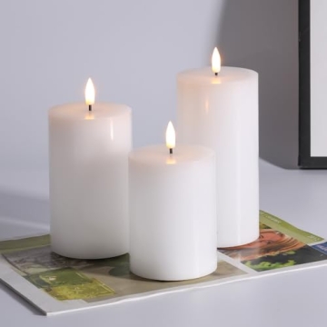 Eywamage Flameless Pillar Candles Set with Remote Control