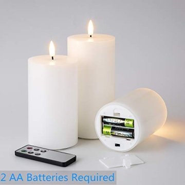 Eywamage Flameless Pillar Candles Set with Remote Control