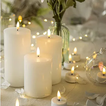 Eywamage Flameless Pillar Candles Set with Remote Control