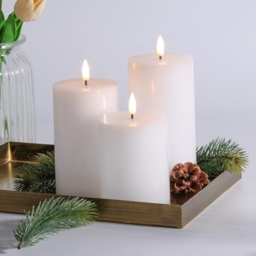 Eywamage Flameless Pillar Candles Set with Remote Control