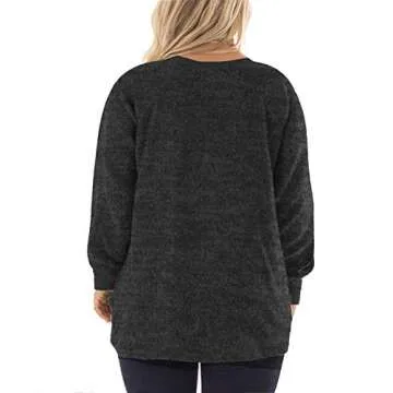 DOLNINE Womens Plus Size Tops 4X Fall Winter Sweatshirts Pockets Tunics Blouses CYBE-28W