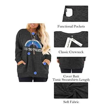 DOLNINE Womens Plus Size Tops 4X Fall Winter Sweatshirts Pockets Tunics Blouses CYBE-28W