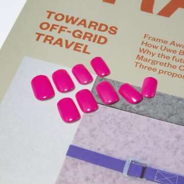 Hot Pink Press On Nails Short Square by KXAMELIE