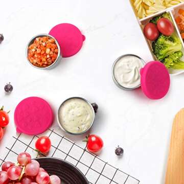 FANGSUN Dressing Containers to Go for Condiments, Salad Dressing, Dips, Snacks, Stainless Steel Dipp...