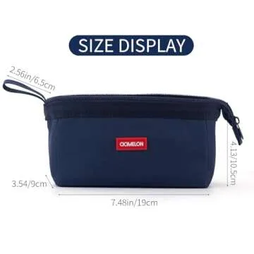 CICIMELON Pencil Case Large Capacity Pencil Pouch Pen Bag for School Teen Girl Boy Men Women (Navy)