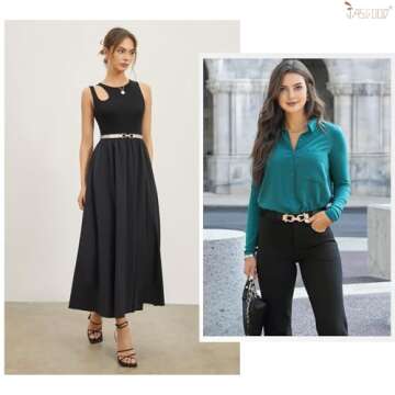 JASGOOD Women Skinny Elastic Belt Set for Stylish Outfits