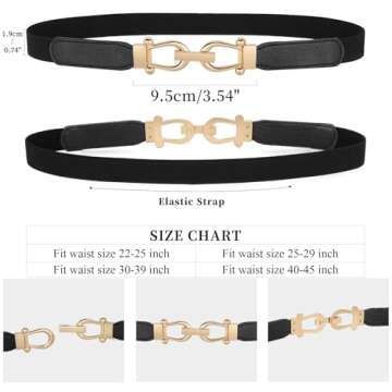 JASGOOD Women Skinny Elastic Belt Set for Stylish Outfits