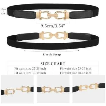 JASGOOD Women Skinny Elastic Belt Set for Stylish Outfits