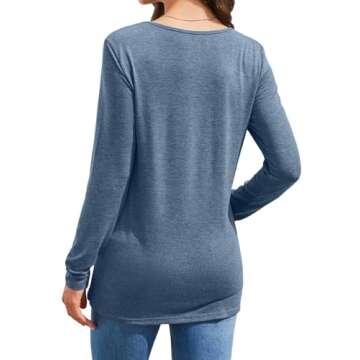 Fisoew Women's Casual Long Sleeve Tunic Tops - Stylish Comfort