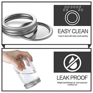 KAMOTA 12 oz Mason Jars with Lids, 24 Pack Set