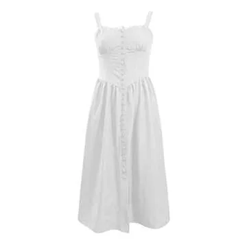 Floral Midi Dress Sleeveless Low Cut for Parties