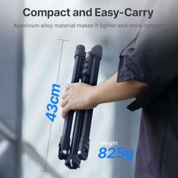 Ulanzi TT43 Extendable Photography Light Stand, Adjustable 6.23ft Aluminum Light Tripod, Reversible Portable Studio Lighting Tripod for Continute Output Lighting/Strobe Light/Webcams/Cameras/Softbox