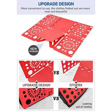 BoxLegend Version 3 Shirt Folder Shirt Folding Board t Shirts Clothes Folder Durable Plastic Laundry folders Folding Boards,Red