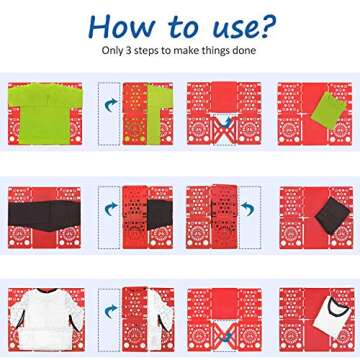 BoxLegend Version 3 Shirt Folder Shirt Folding Board t Shirts Clothes Folder Durable Plastic Laundry folders Folding Boards,Red