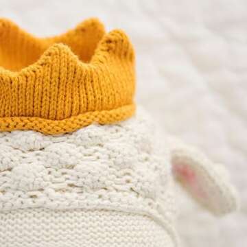 cuddle + kind Sebastian The Lamb Little 13" Hand-Knit Doll – 1 Doll = 10 Meals, Fair Trade, Heirloom Quality, Handcrafted in Peru, 100% Cotton Yarn