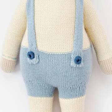 cuddle + kind Sebastian The Lamb Little 13" Hand-Knit Doll – 1 Doll = 10 Meals, Fair Trade, Heirloom Quality, Handcrafted in Peru, 100% Cotton Yarn
